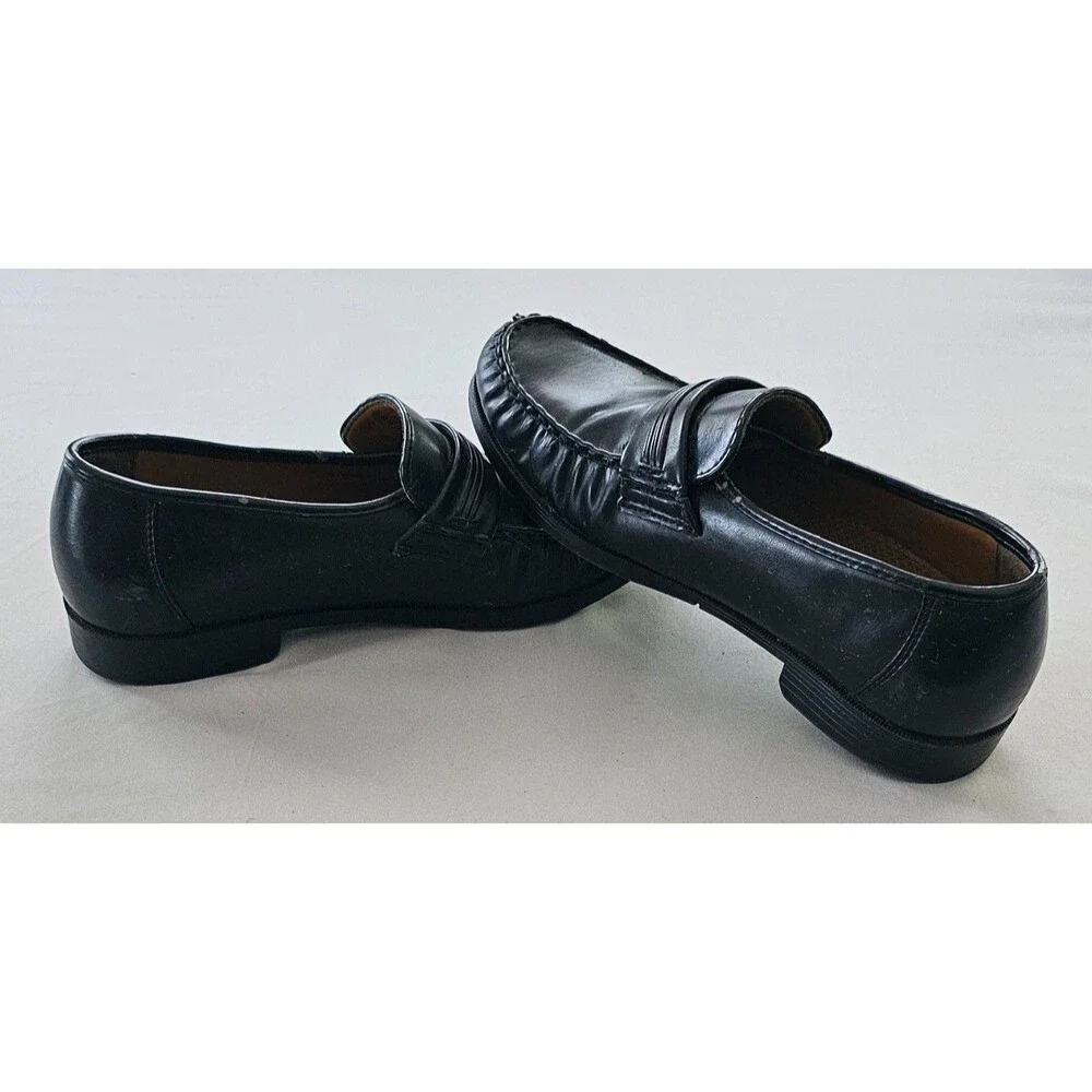 Chancellors Men’s Comfort Loafers Size 9.5 Black Slip On Dress Moc Toe Classic